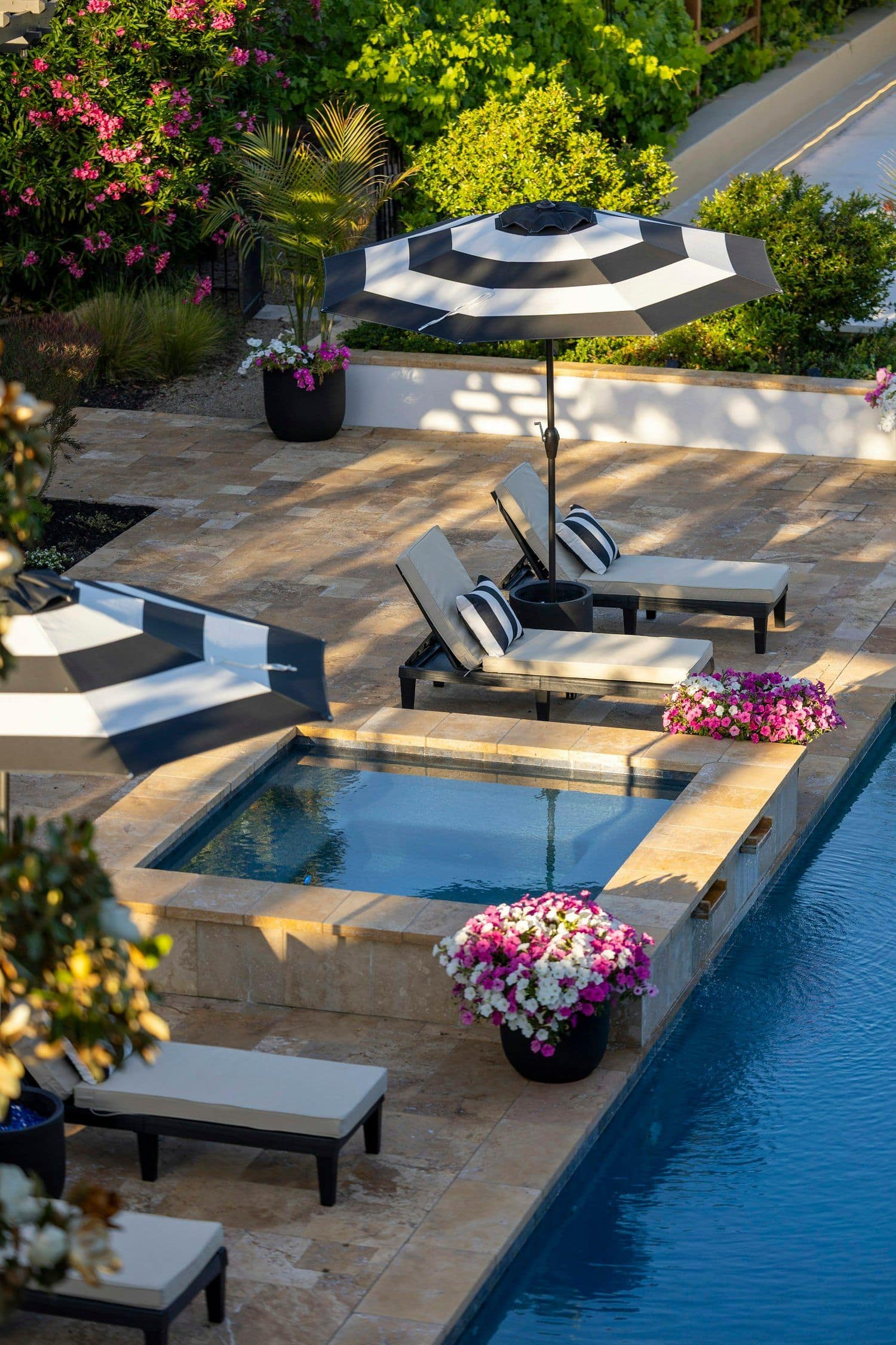 Custom inground pool with modern landscaping
